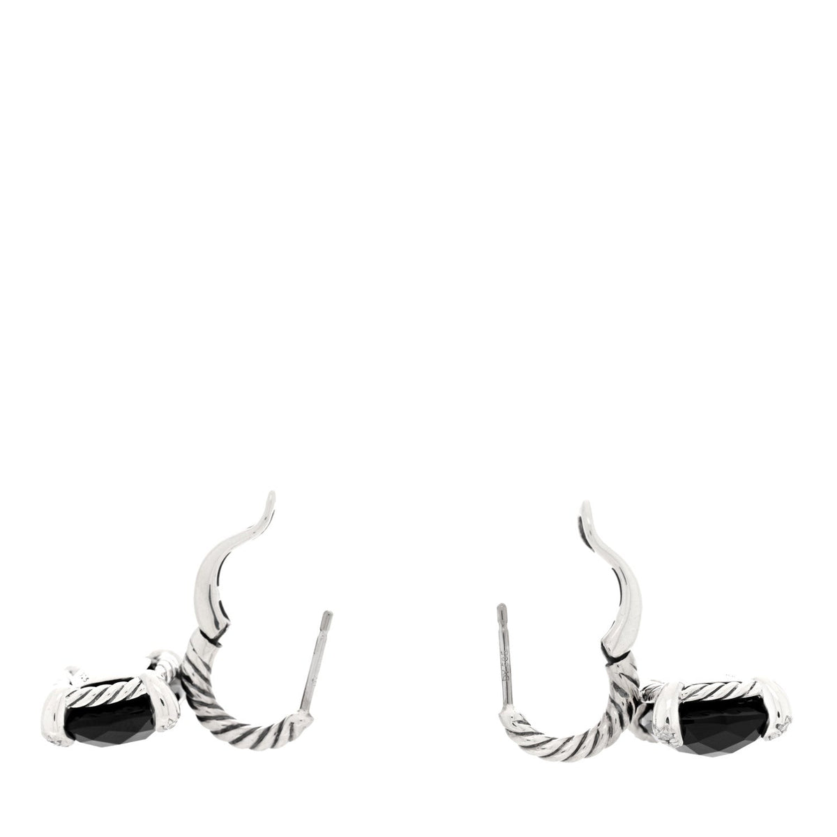 Sterling Silver Diamond Black Onyx Chatelaine Drop Earrings