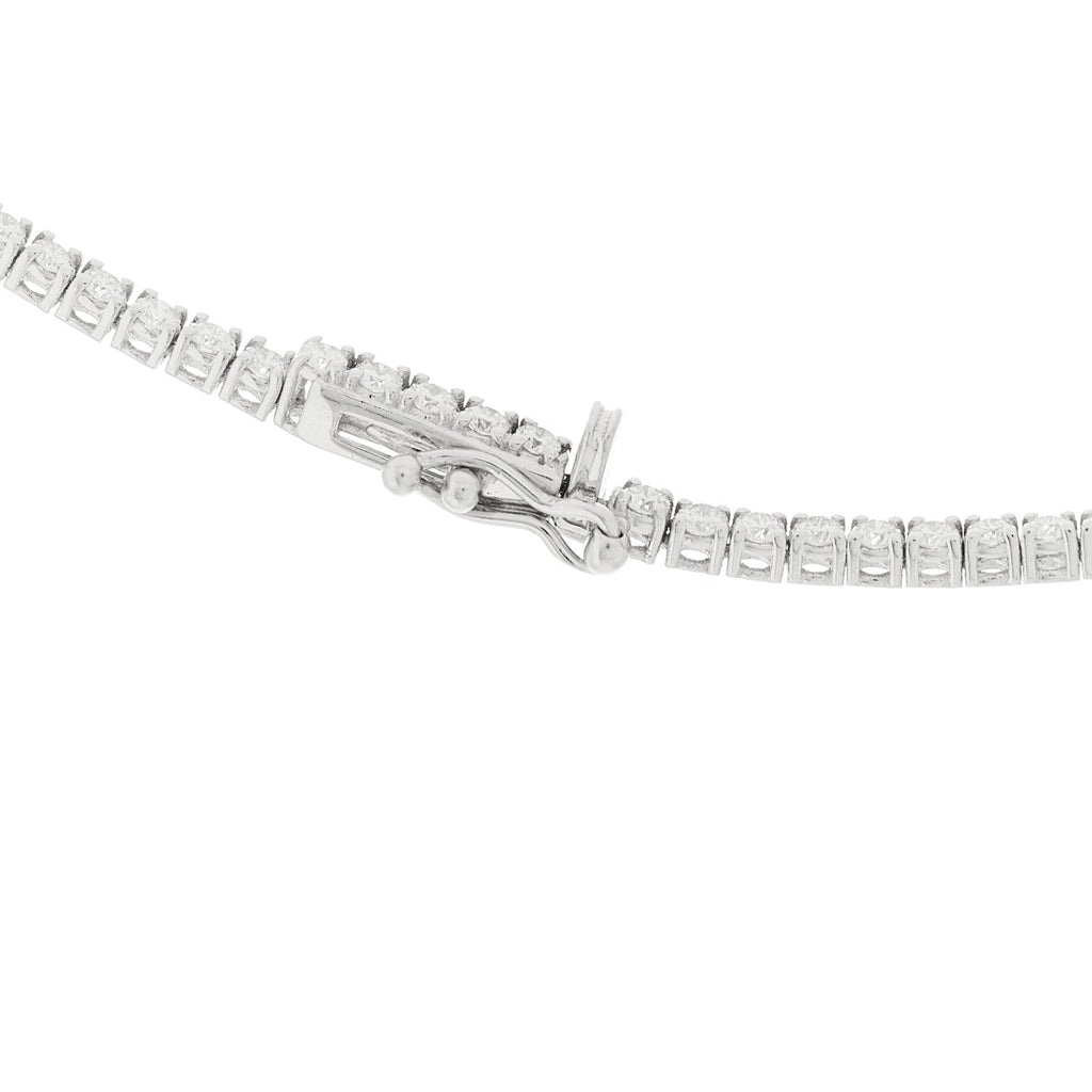 14K White Gold Diamond 3.90ctw Tennis Necklace