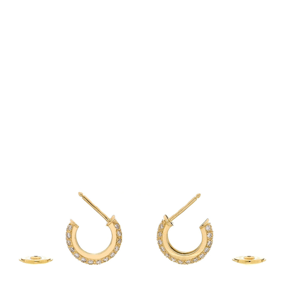 18K Yellow Gold Diamond Etincelle De Cartier Hoop Earrings