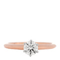 18K Rose Gold Platinum Diamond .48ct Solitaire Engagement Ring 52 6