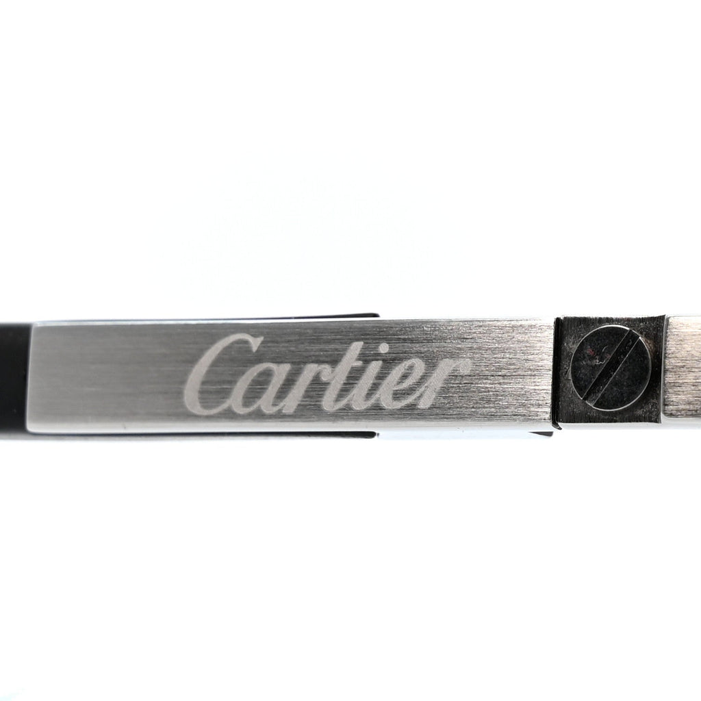 Metal Santos de Cartier Pilot Sunglasses Silver Blue