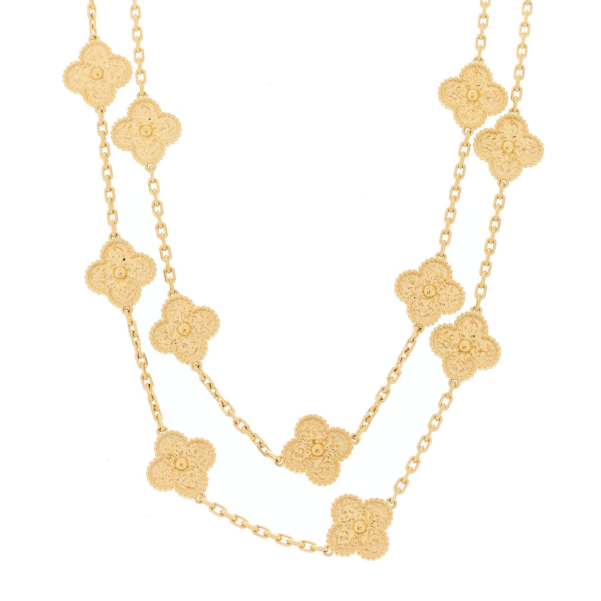 18K Yellow Gold 20 Motifs Vintage Alhambra Necklace