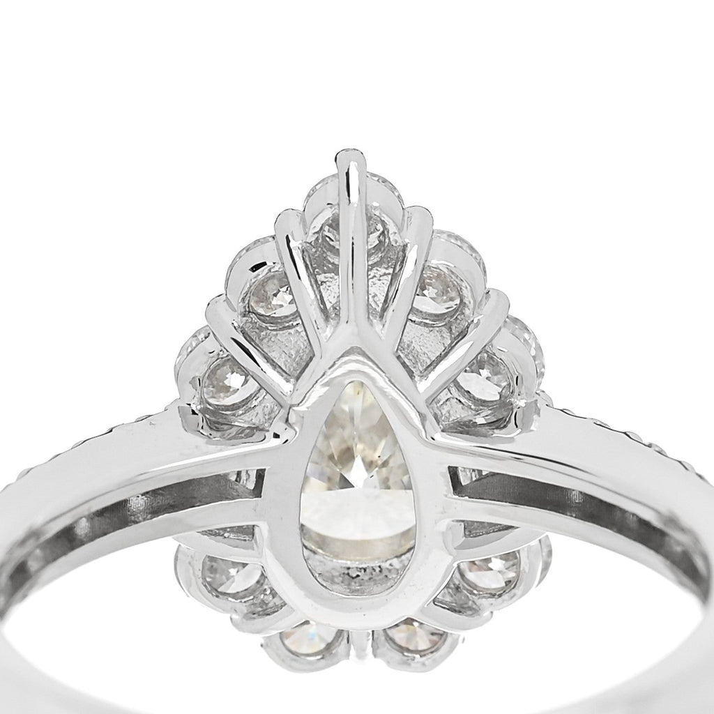 Platinum Diamond 1.15ct Pear Cut Halo Engagement Ring 53 6.25