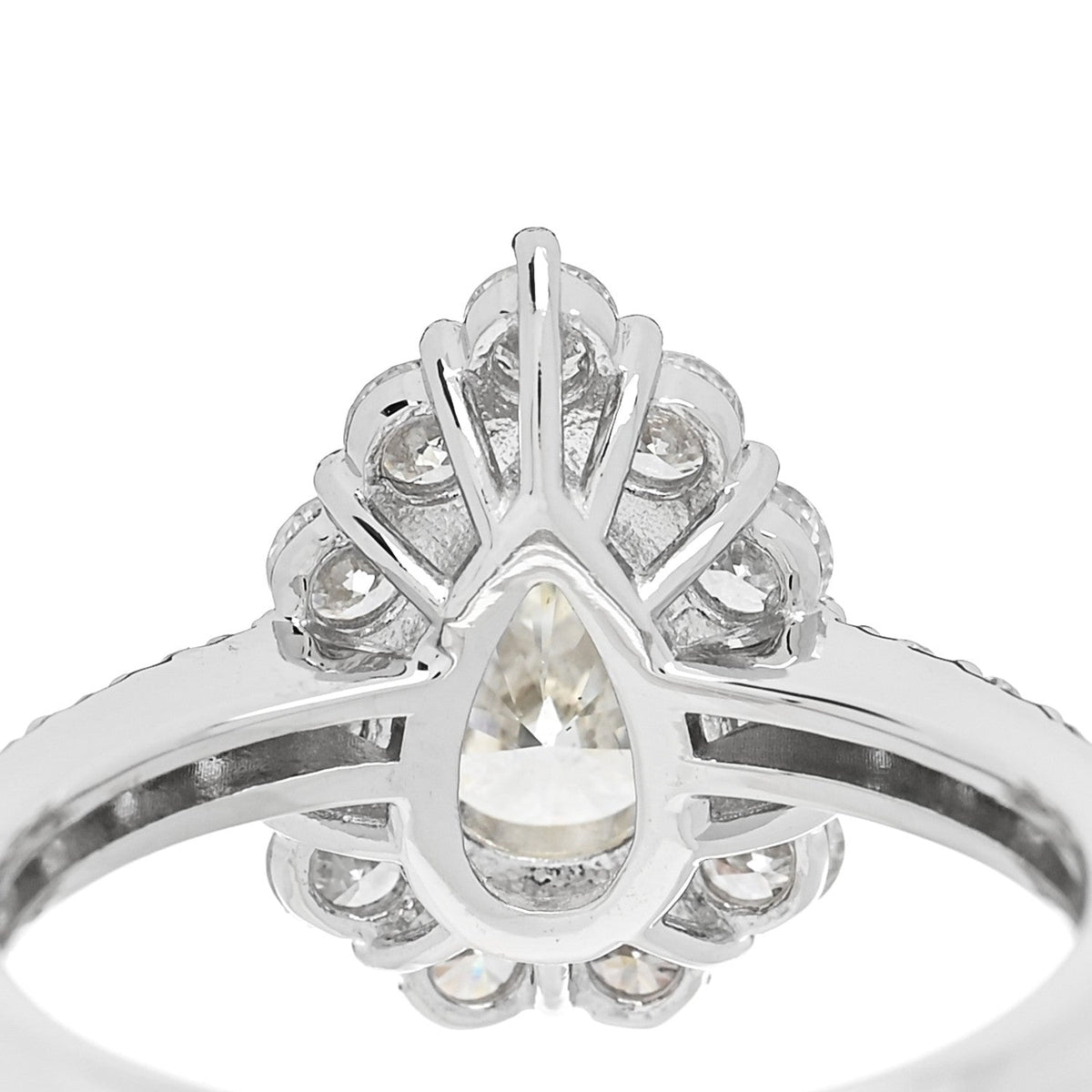 Platinum Diamond 1.15ct Pear Cut Halo Engagement Ring 53 6.25