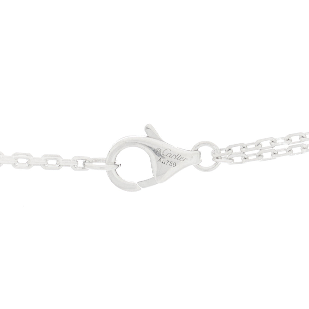 18K White Gold 2 Diamond LOVE Necklace
