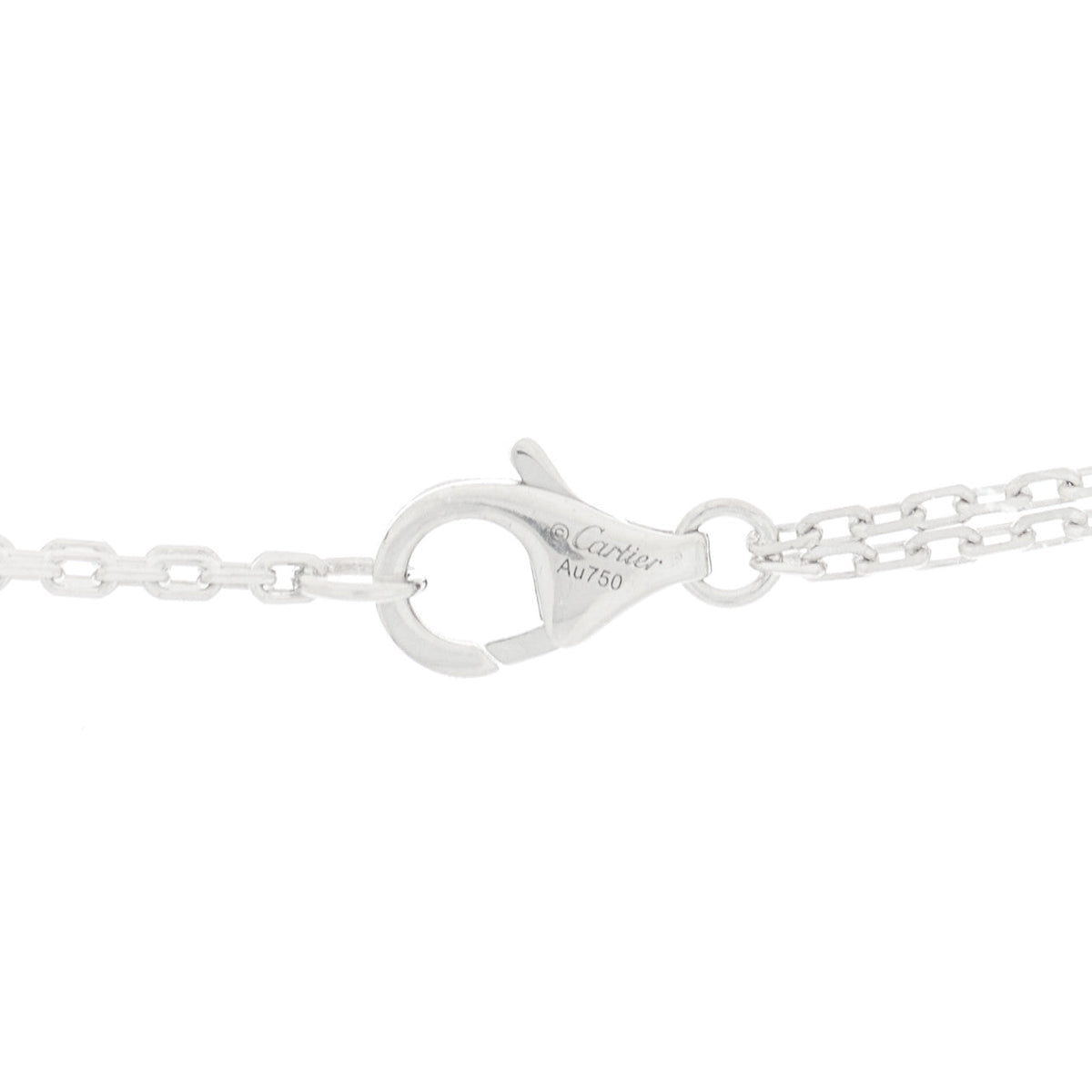 18K White Gold 2 Diamond LOVE Necklace