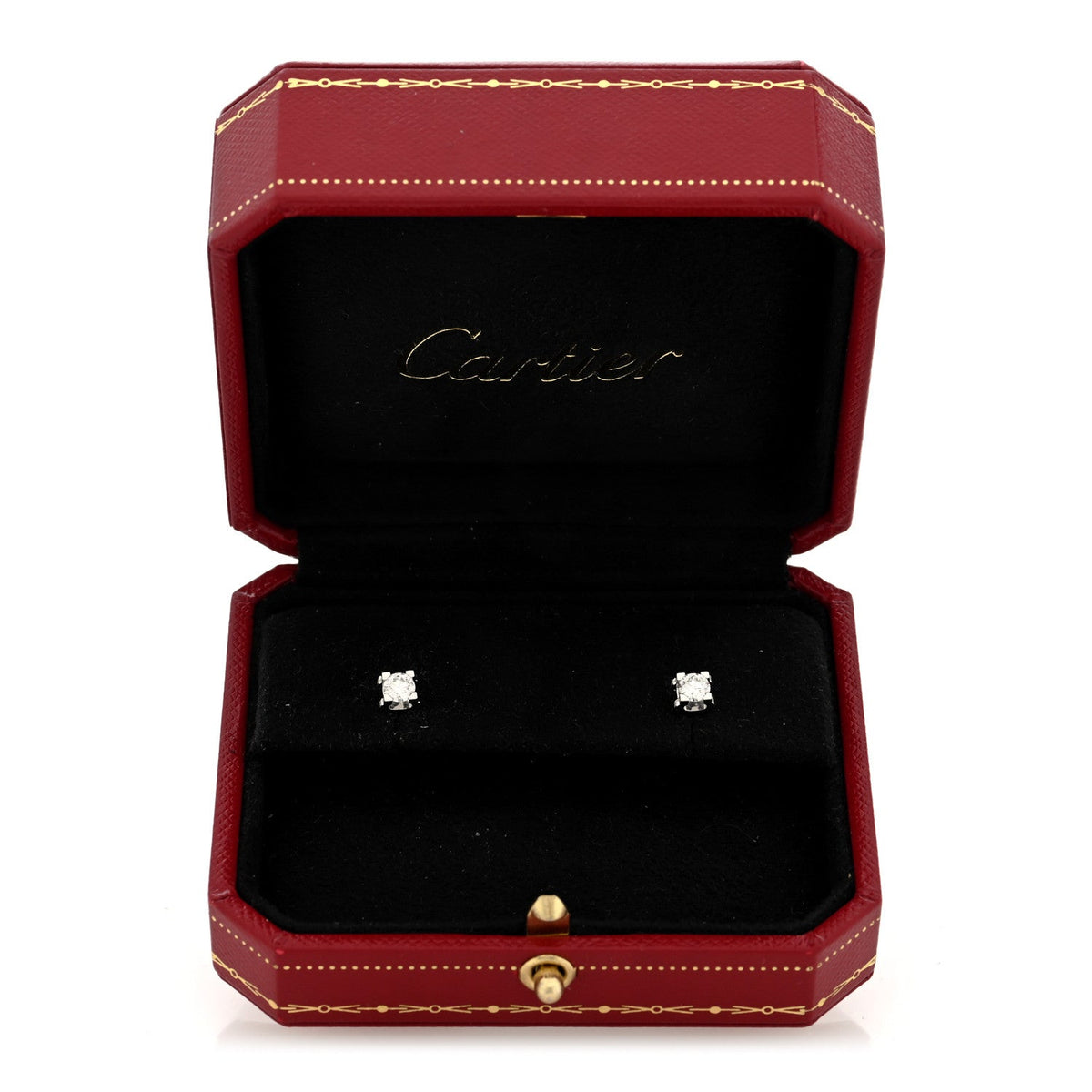 18K White Gold Diamond .46ctw C De Cartier Earrings