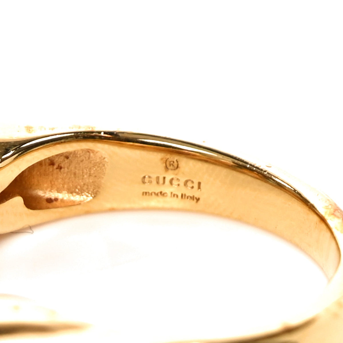 Brass Crystal Logo Letter Ring S Gold