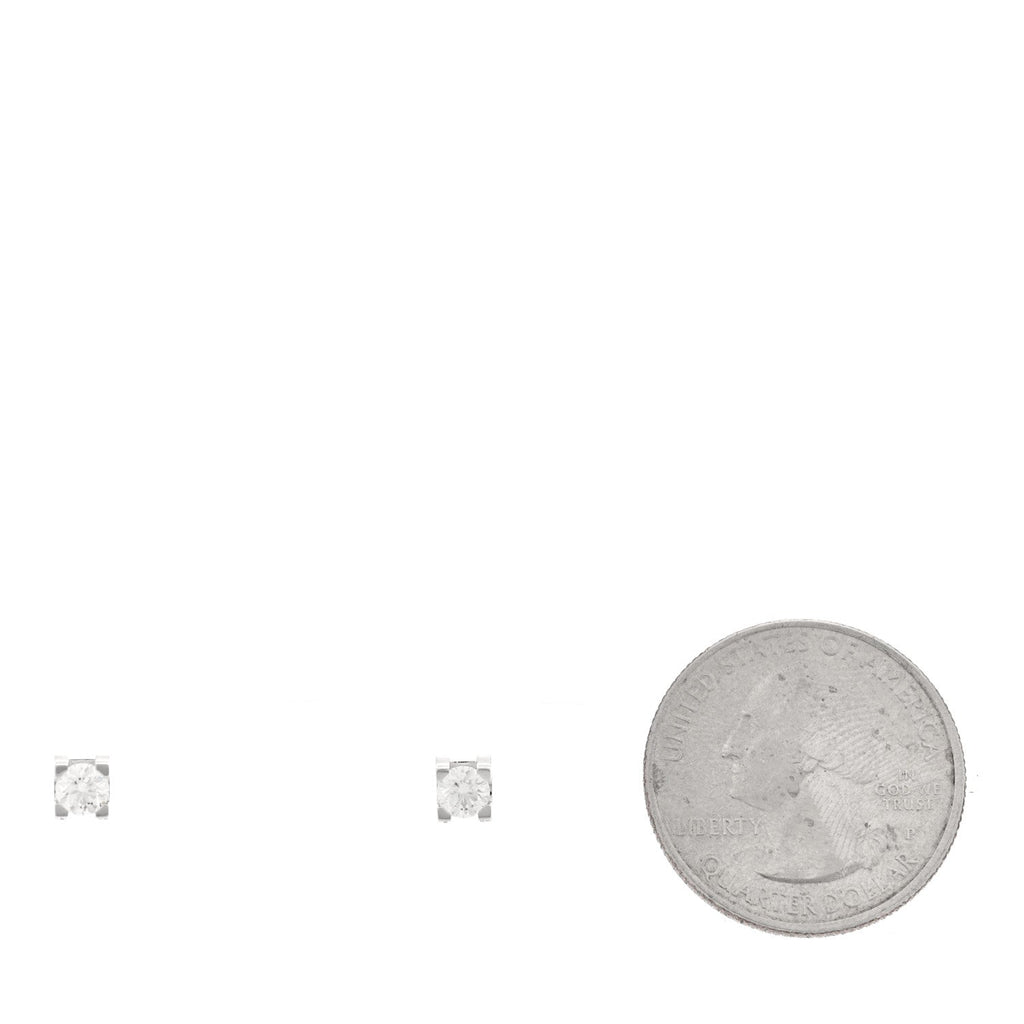 18K White Gold Diamond .46ctw C De Cartier Earrings