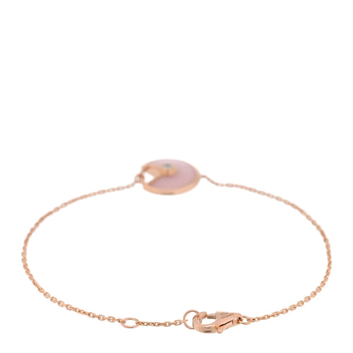 18K Pink Gold Diamond Pink Opal Amulette de Cartier Bracelet