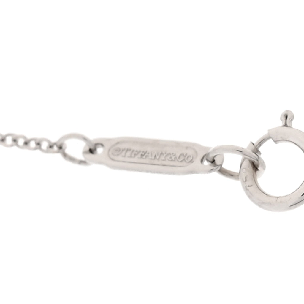 18K White Gold Diamond Double Interlocking Circles Pendant Necklace