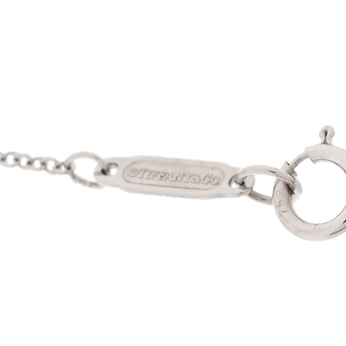 18K White Gold Diamond Double Interlocking Circles Pendant Necklace
