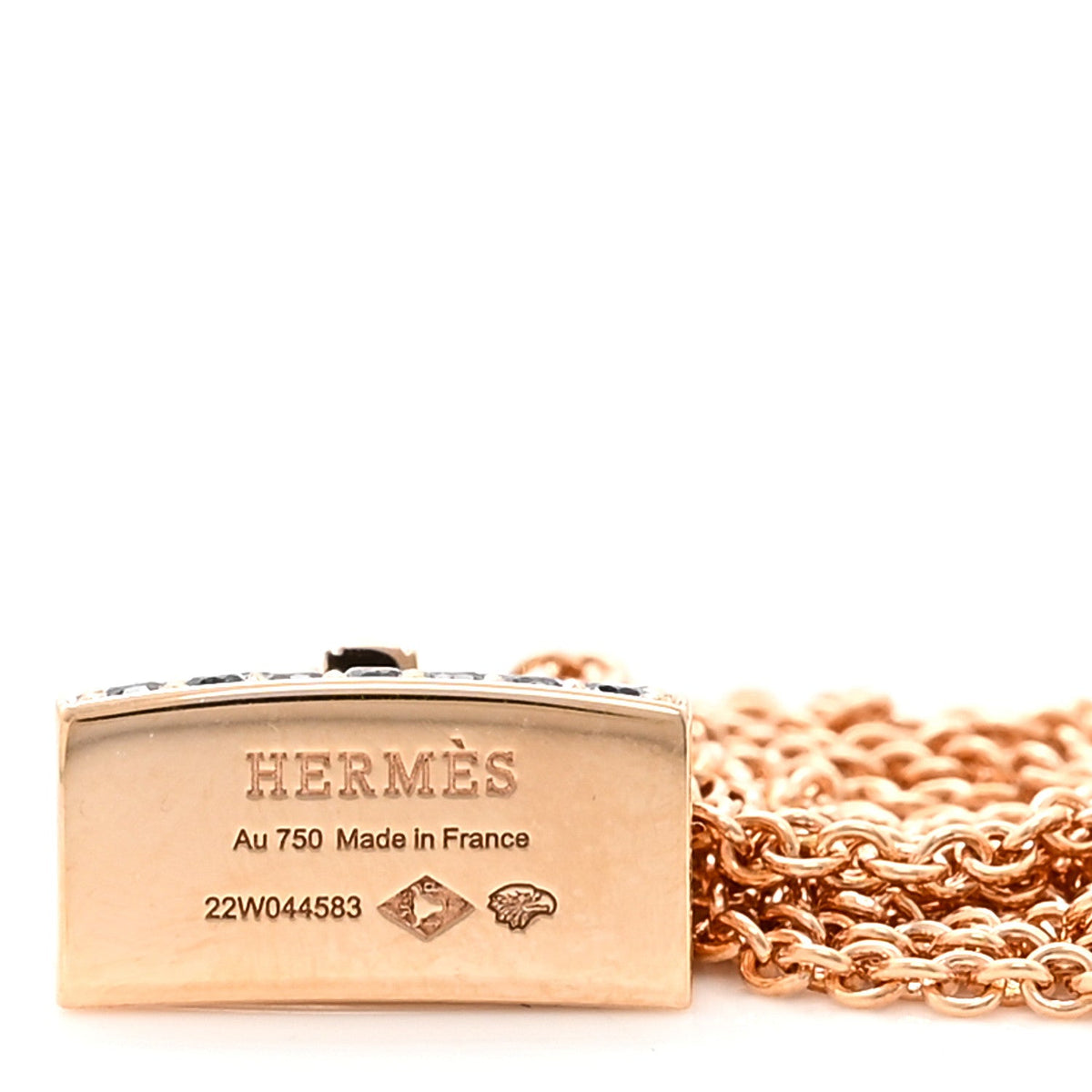 18K Rose Gold Blue Sapphire Kelly Amulettes Pendant Necklace