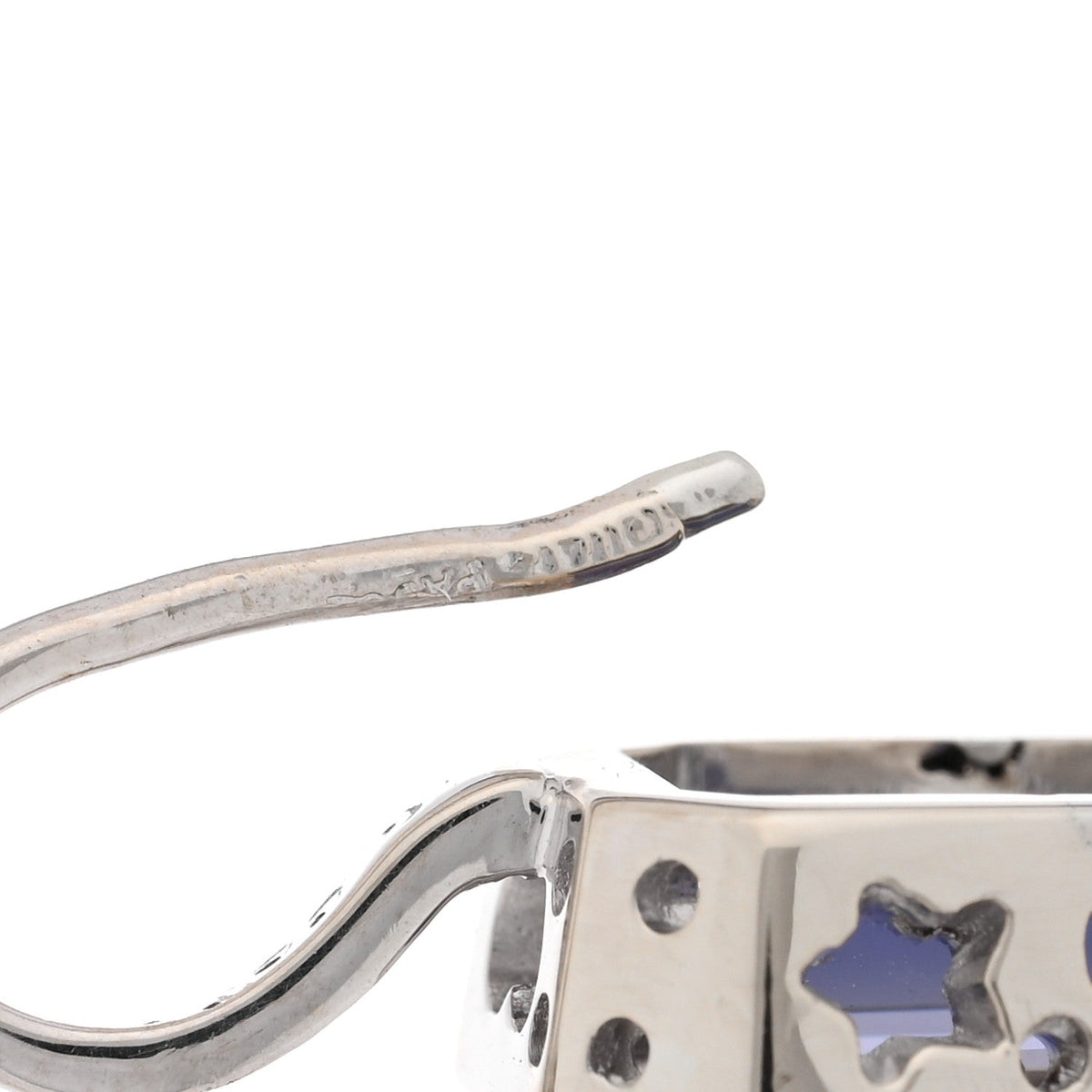 18K White Gold Diamond Iolite Earrings