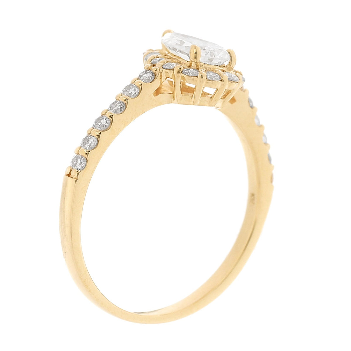 18K Yellow Gold Diamond .53ctw Pear Cut Engagement Ring  53 6.25