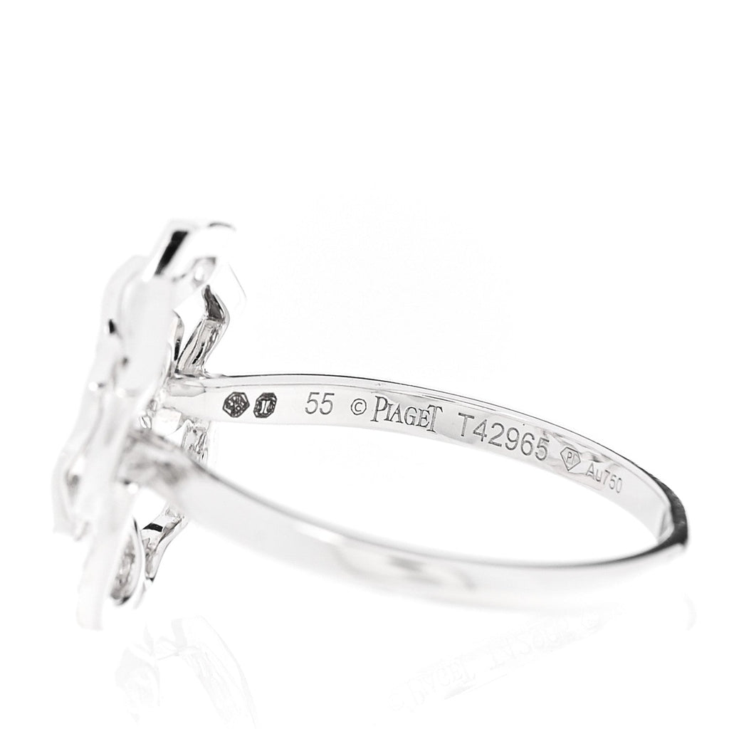 18K White Gold Diamond .24ct Rose Ring 55 7.25