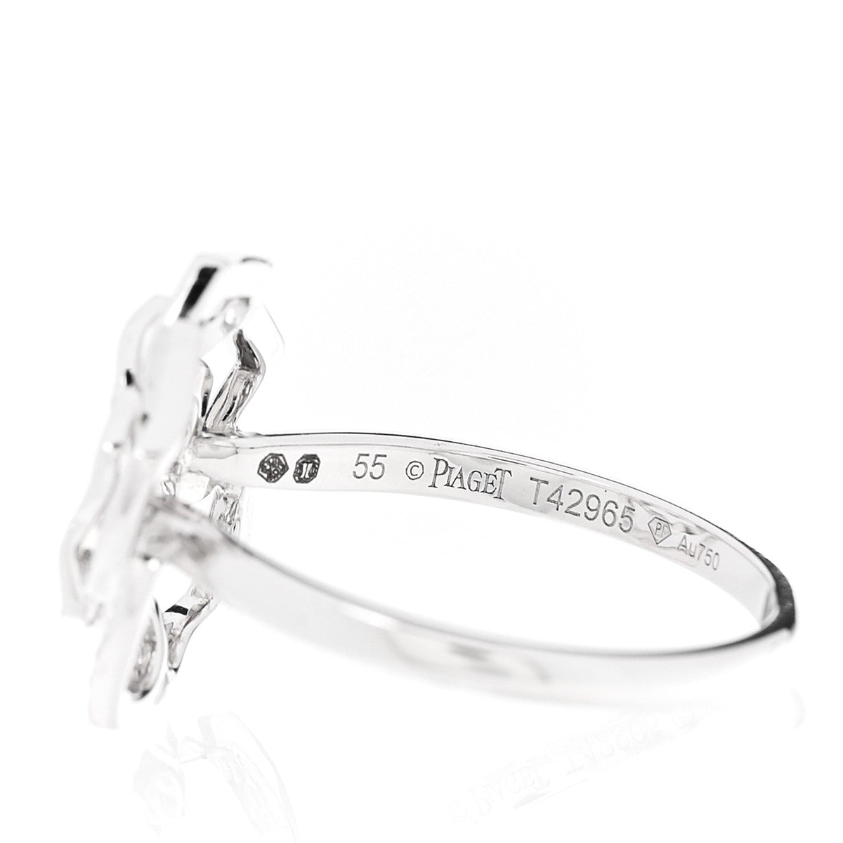 18K White Gold Diamond .24ct Rose Ring 55 7.25