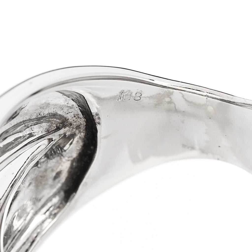 18K White Gold Diamond 1.75ctw Crossover Band Ring 58 8.25