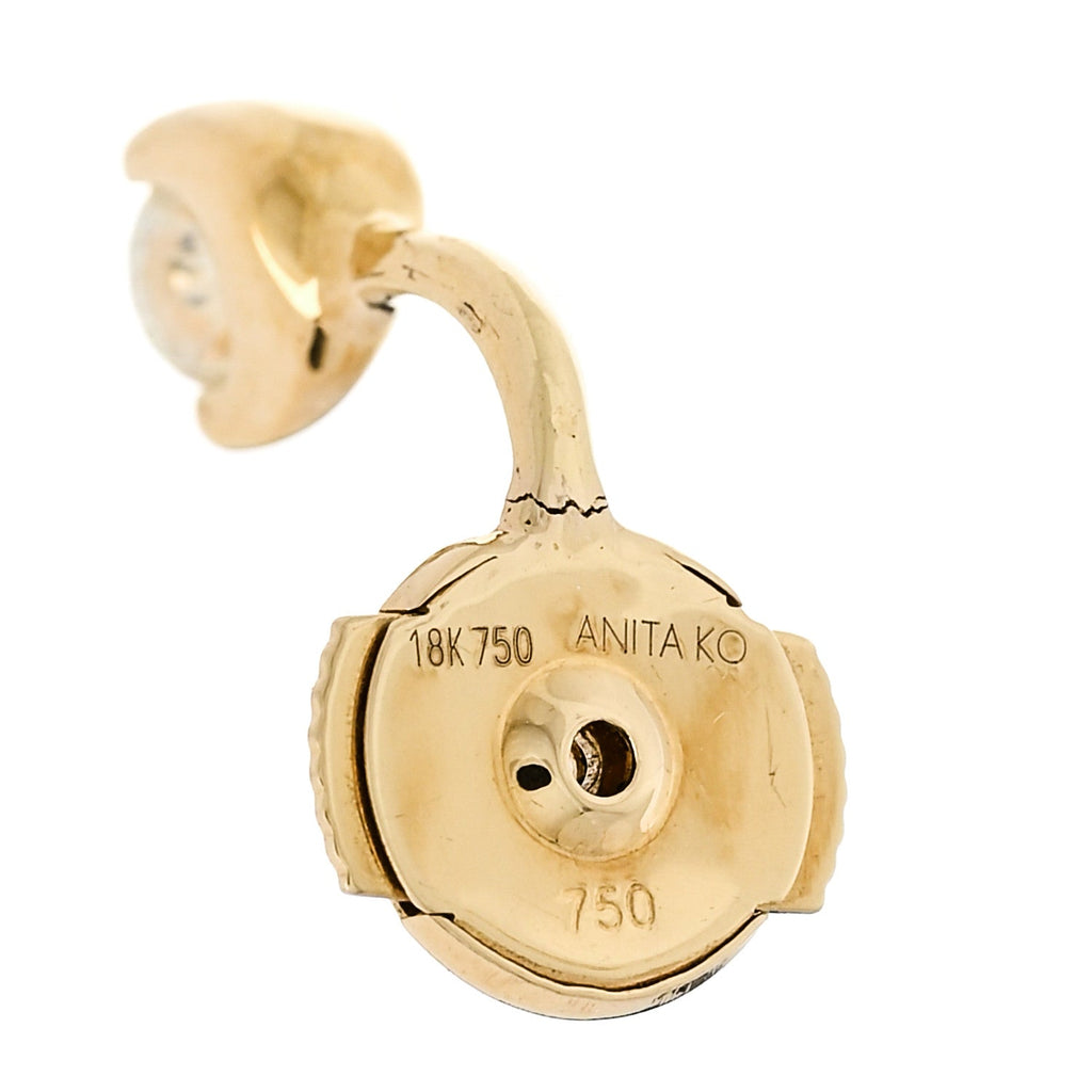 18K Yellow Gold Diamond Classic Round Orbit Earrings