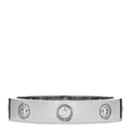 18K White Gold 8 Diamond 4mm LOVE Wedding Band Ring 54 6.75