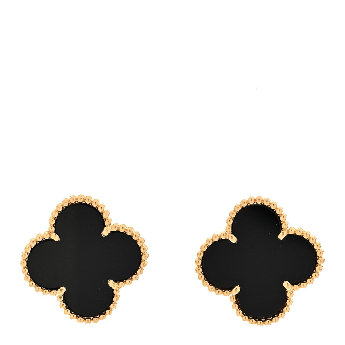 18K Yellow Gold Black Onyx Magic Alhambra Earrings