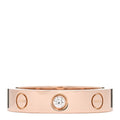 18K Pink Gold Diamond 4mm LOVE Wedding Band Ring 50 5.25