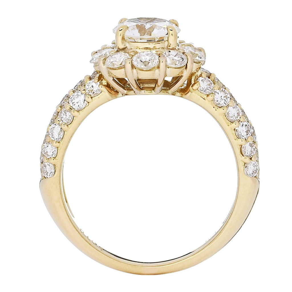 18K Yellow Gold Diamond 1.01ct Halo Engagement Ring 53 6.25