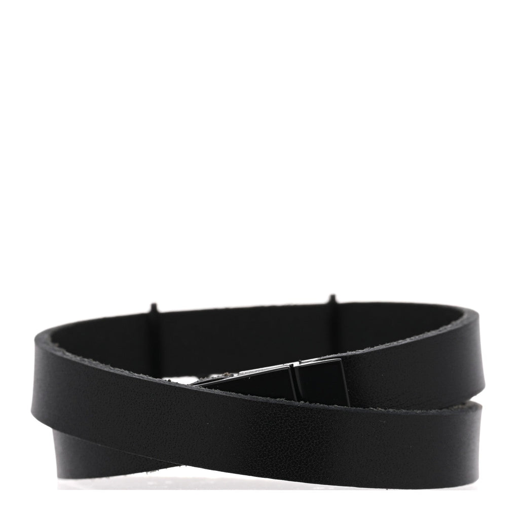 Calfskin Opyum Double Wrap Bracelet Black