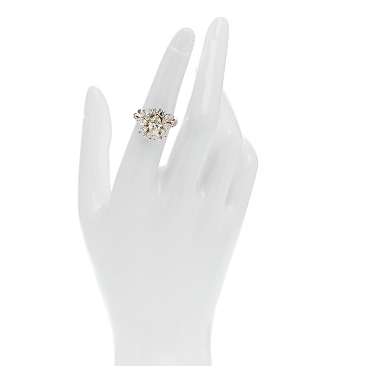 18K Yellow Gold Yellow Diamond 2.98ctw Flower Ring 53 6.25