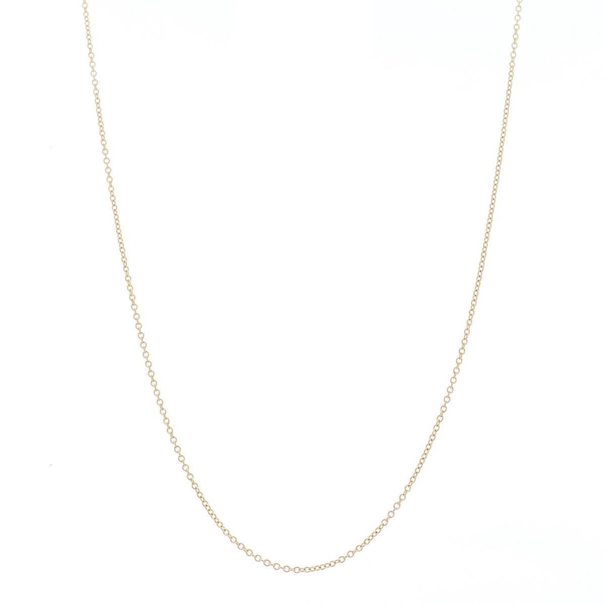 18K Yellow Gold 1mm Chain Necklace