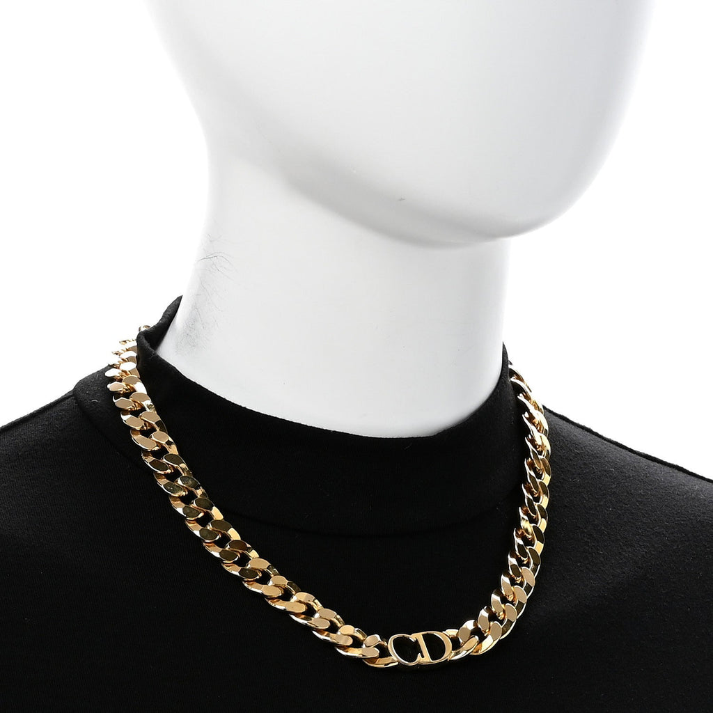 Metal CD Choker Necklace Gold