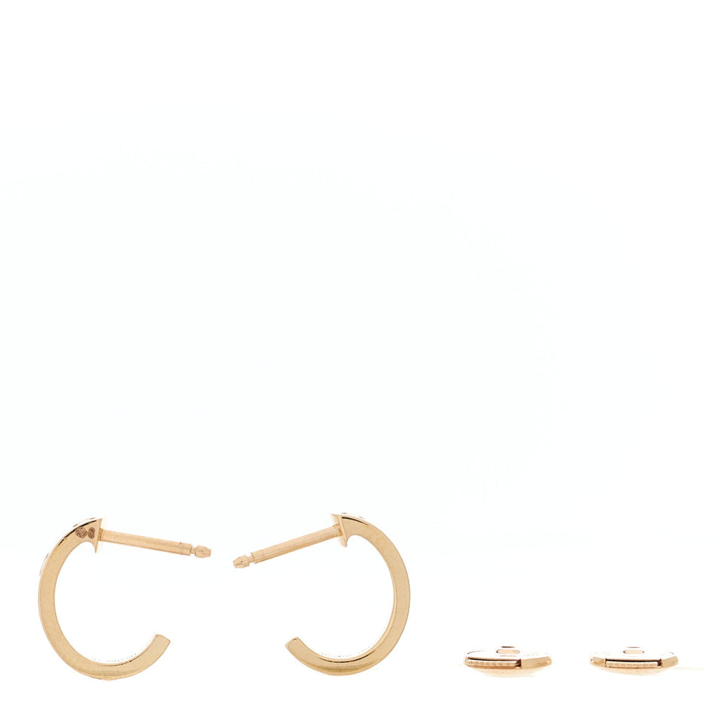 18K Pink Gold Small LOVE Hoop Earrings
