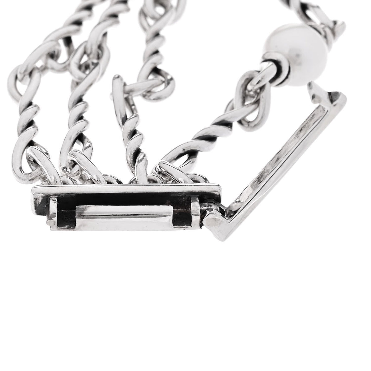Sterling Silver Pearl Continuance Four-Row Chain Bracelet