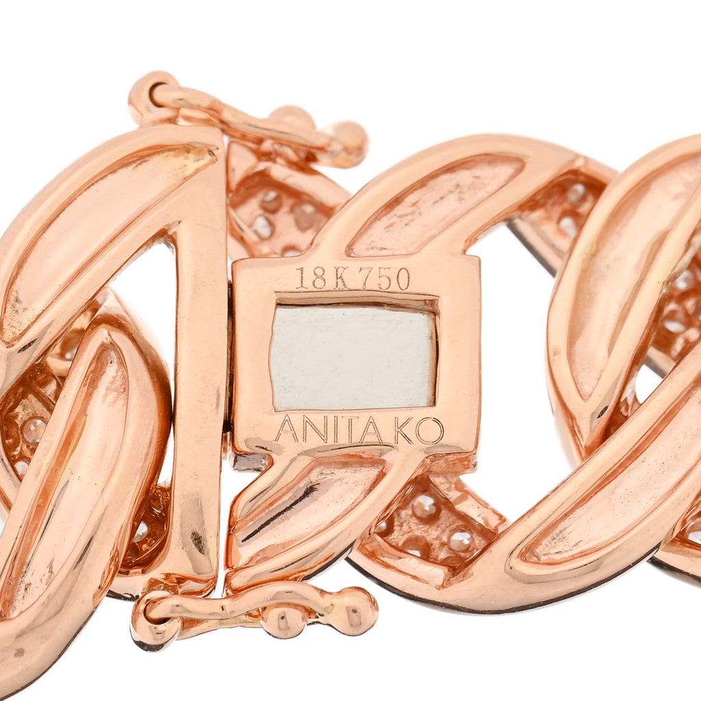 18K Rose Gold Diamond Hemingway Chain Link Bracelet