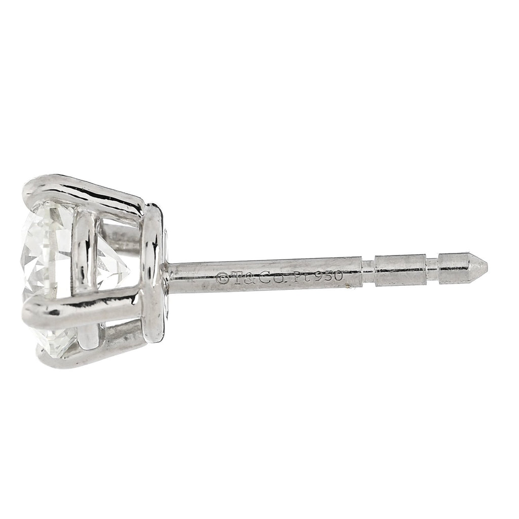 Platinum Diamond 1.42ctw Round Solitaire Earrings
