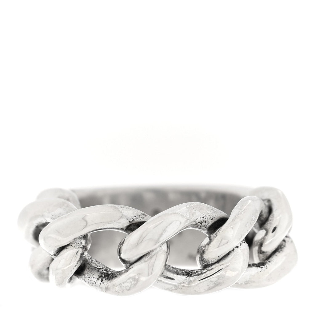 Sterling Silver Enamel Logo Chain Ring 49 4.75 Turquoise