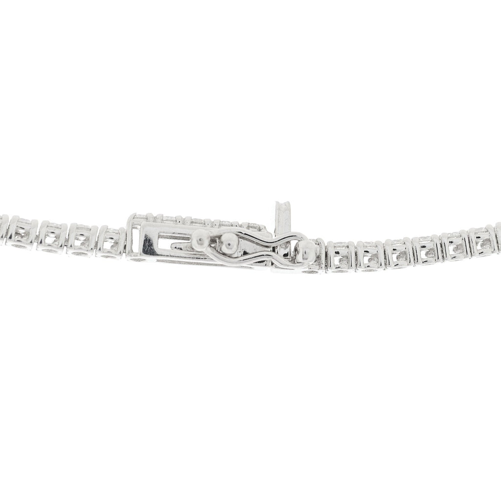 14K White Gold Diamond 3.90ctw Tennis Necklace