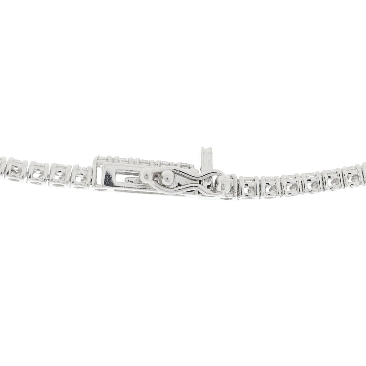 14K White Gold Diamond 3.90ctw Tennis Necklace