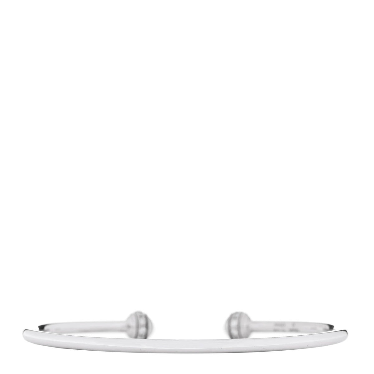 18K White Gold Diamond Thin Possession Open Bangle Bracelet