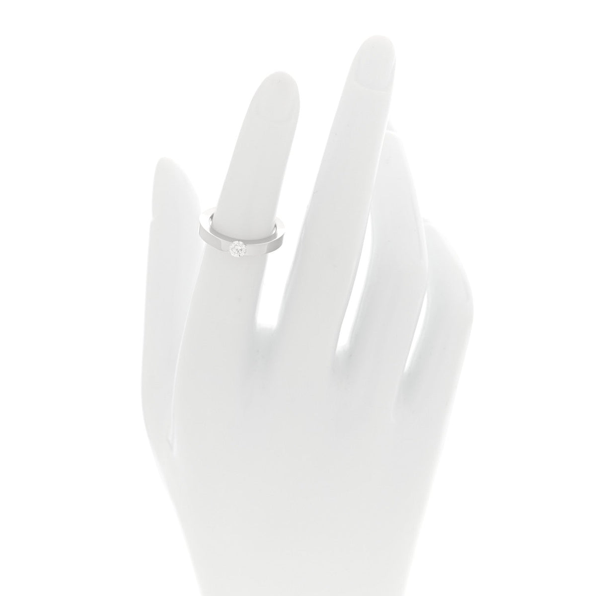 18K White Gold Diamond .24ct Date Solitaire Ring 48 4.5