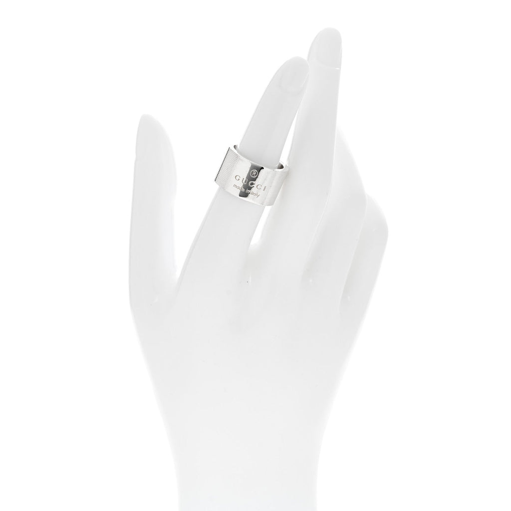 Sterling Silver 12mm Trademark Wide Band Ring 52 6