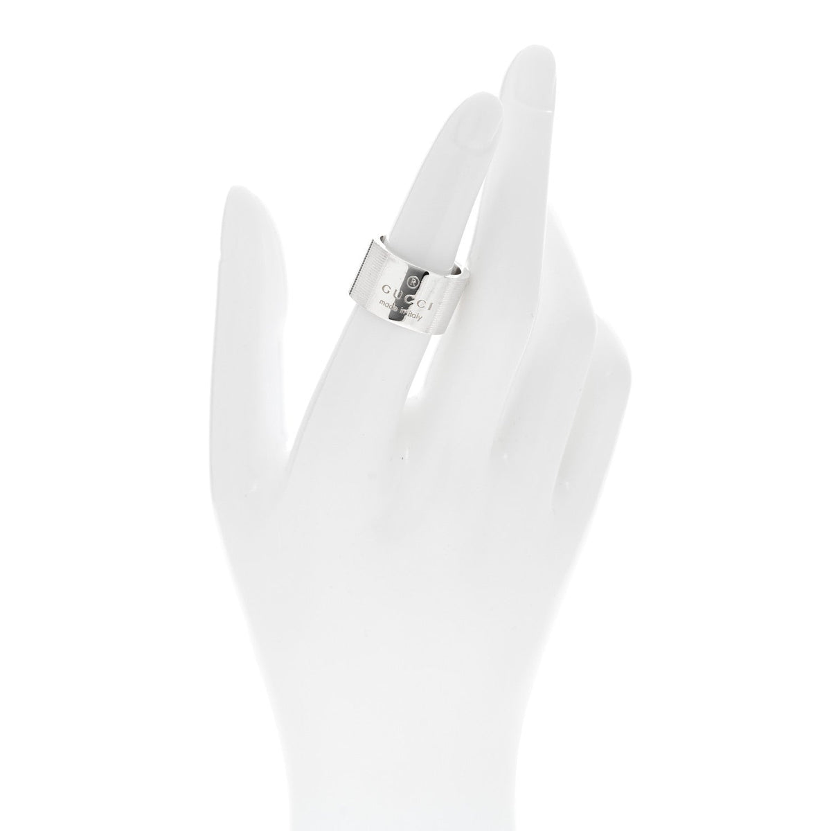 Sterling Silver 12mm Trademark Wide Band Ring 52 6
