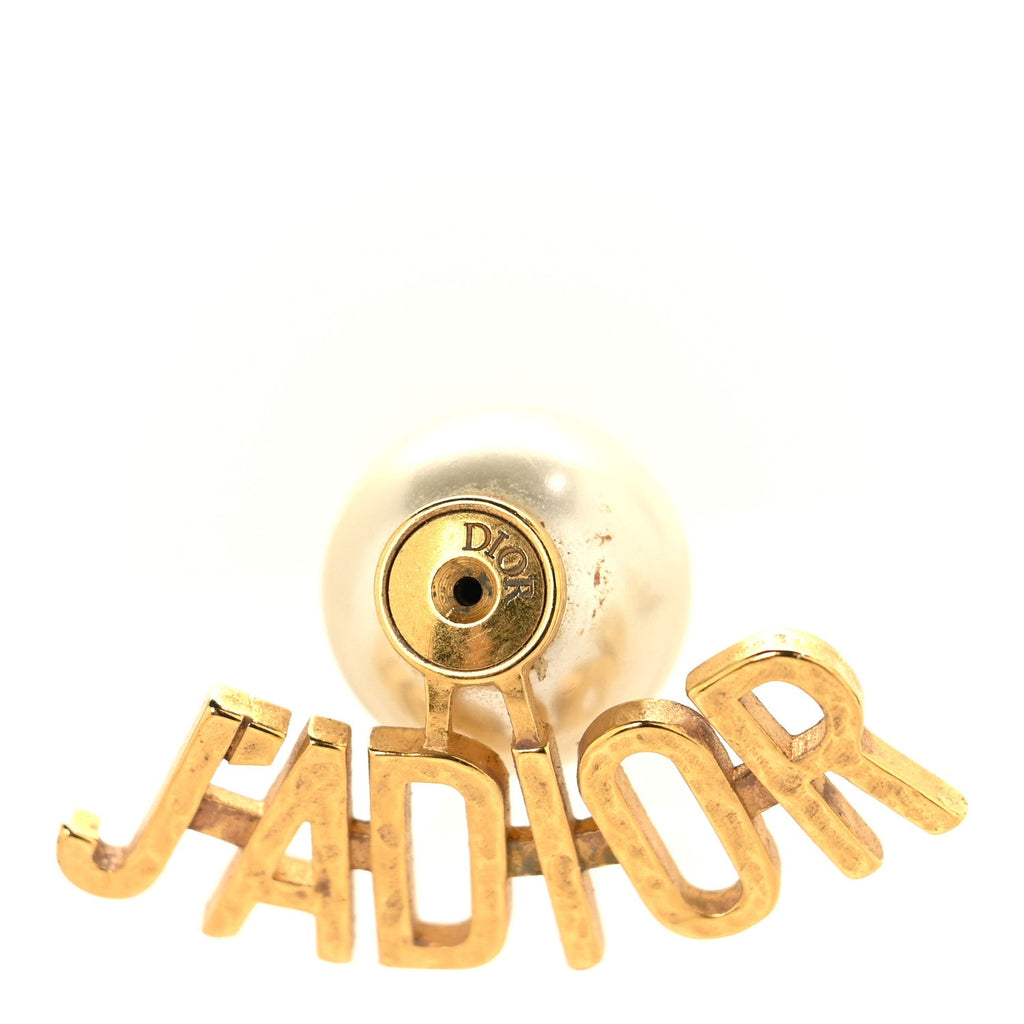 Pearl Tribal J Adior Earrings Gold White