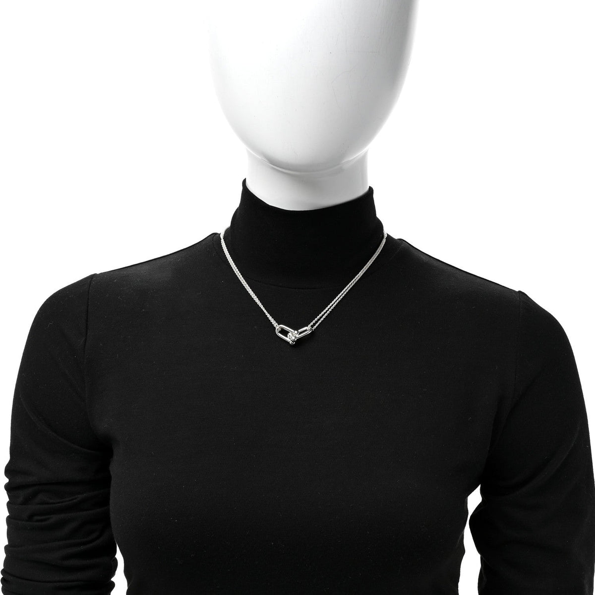 Sterling Silver Double HardWear Link Pendant Necklace