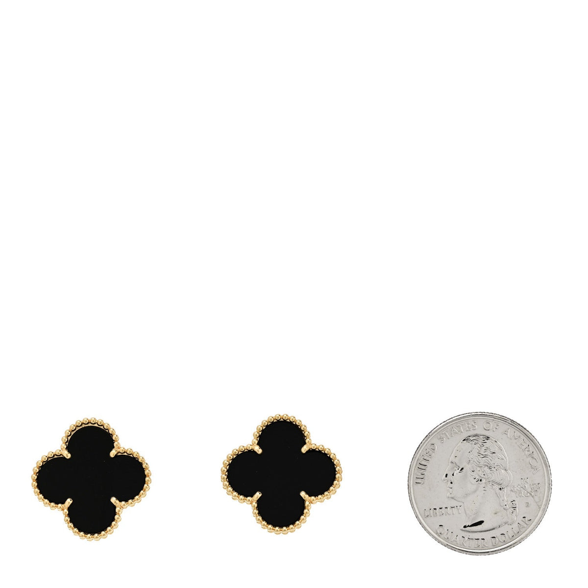 18K Yellow Gold Black Onyx Magic Alhambra Earrings
