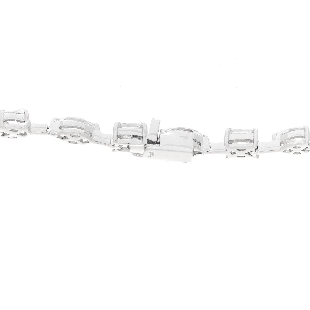18K White Gold Diamond 11.30ctw Emerald Marquis Oval Pear Princess Cut Necklace