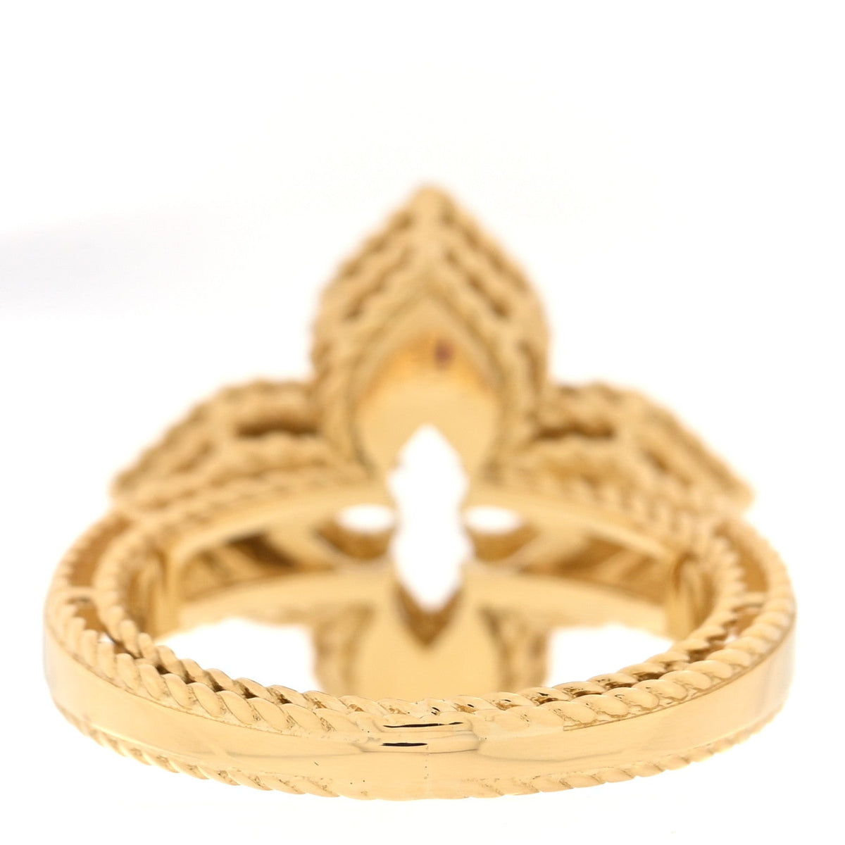 18K Yellow Gold Diamond Petite Venetian Princess Flower Ring 51 5.75