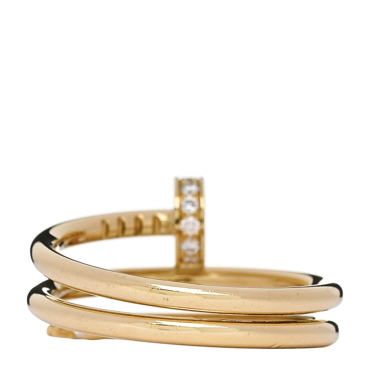 18K Yellow Gold Diamond Double Juste Un Clou Ring 51 5.75
