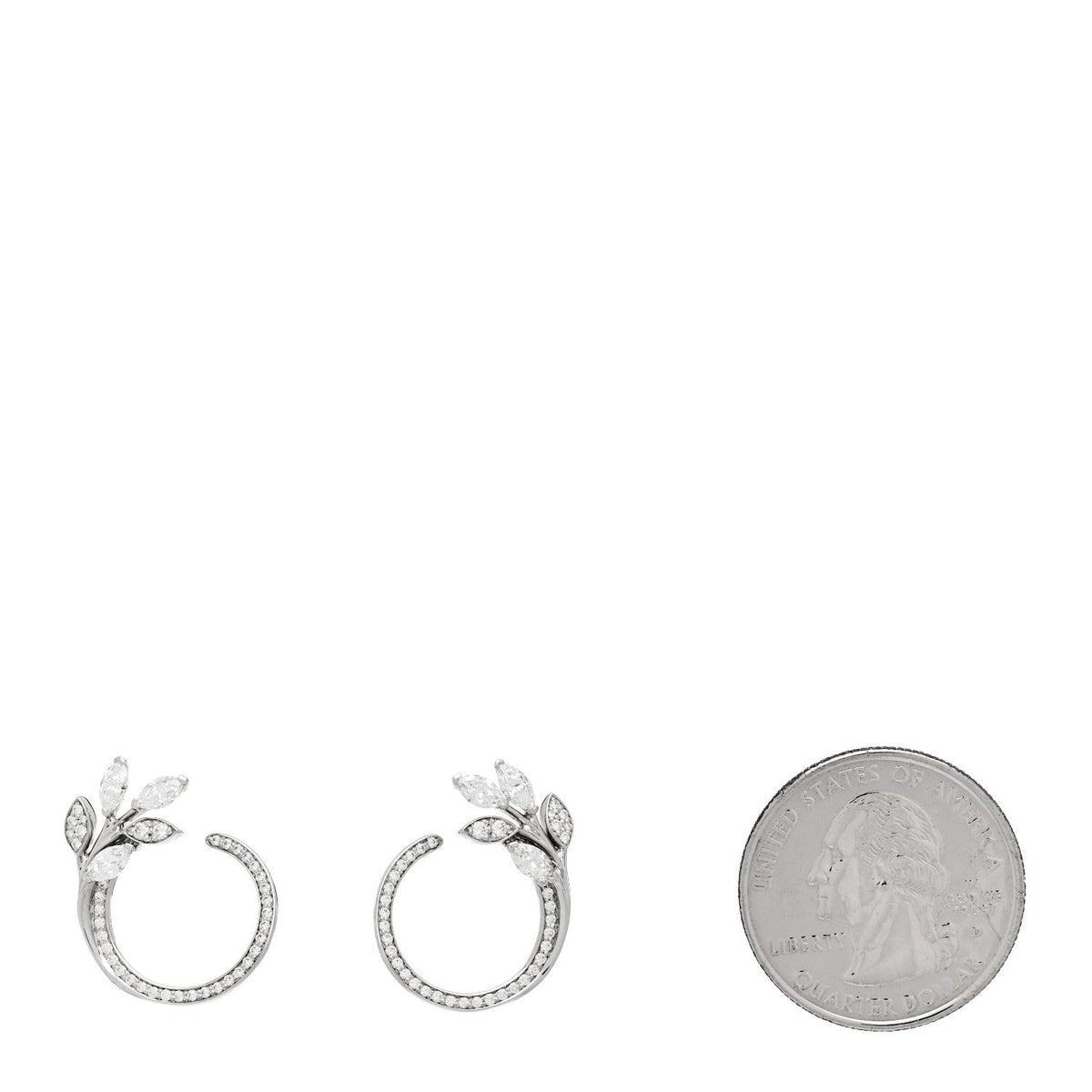 Platinum Diamond Victoria Vine Circle Earrings
