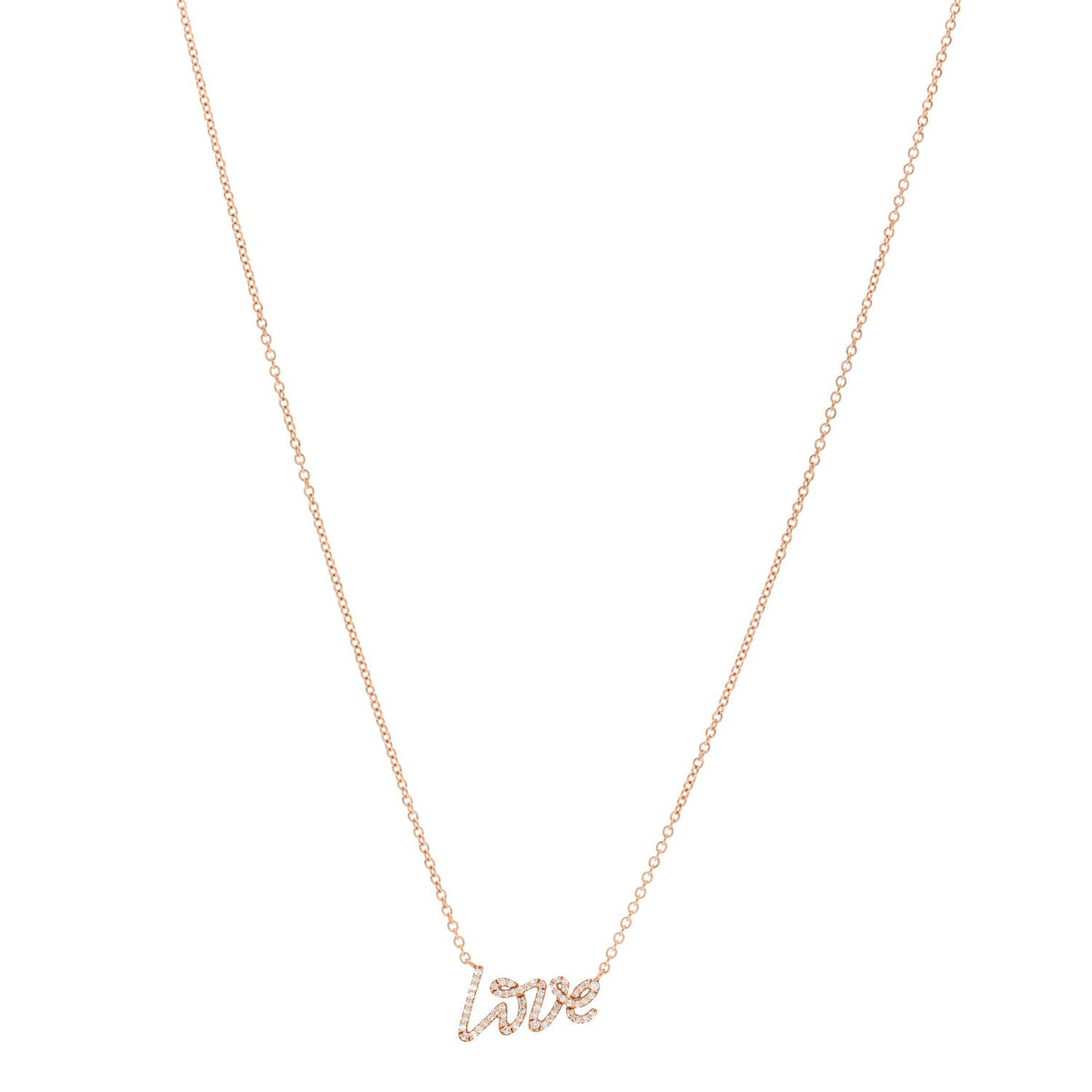 18K Rose Gold Diamond Mini Paloma's Graffiti Love Pendant Necklace